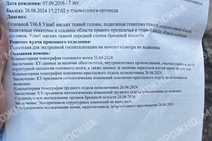В Москве мать требует наказания для водителя, сбившего её сына около детской площадки