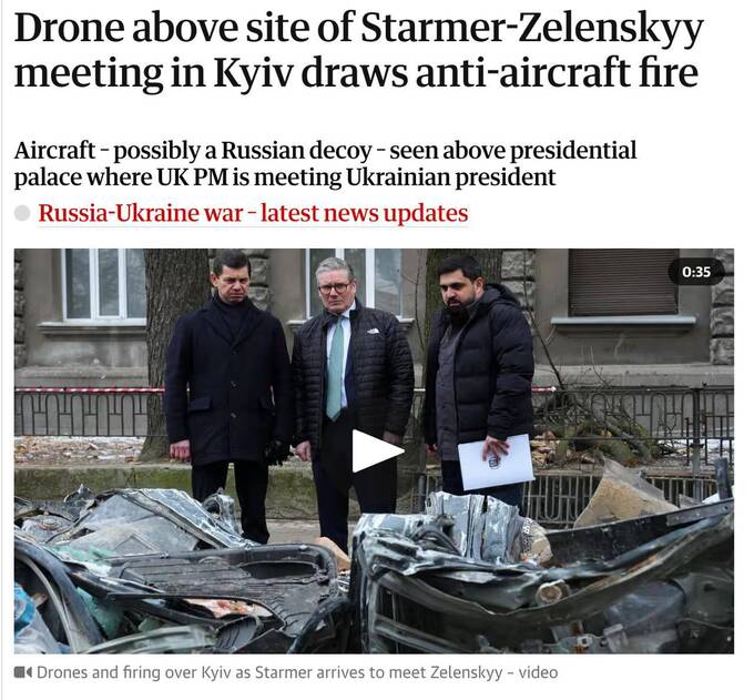Киев атакован дронами во время подписания договора между Британией и Украиной qhtieriqkiqxzkmp