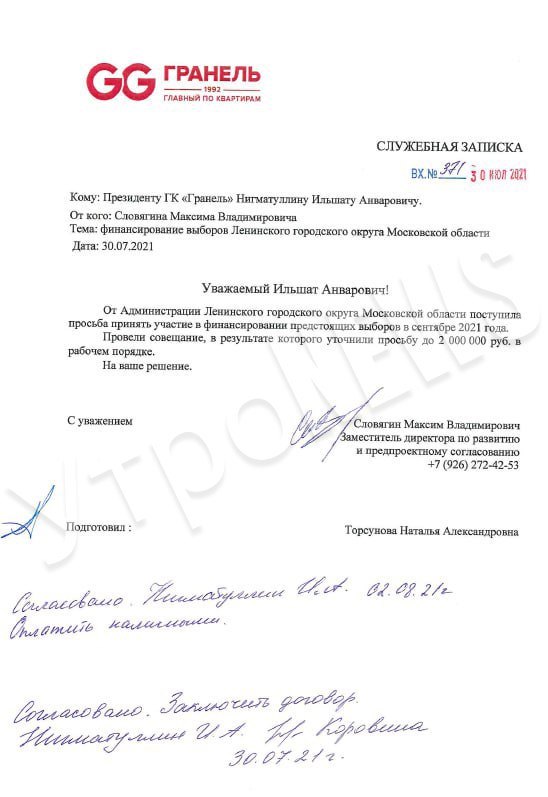 Зять Назарова ставит своих политиков в Подмосковье и заносит «подарки» чиновникам? Зять Назарова ставит своих политиков в Подмосковье и заносит «подарки» чиновникам?